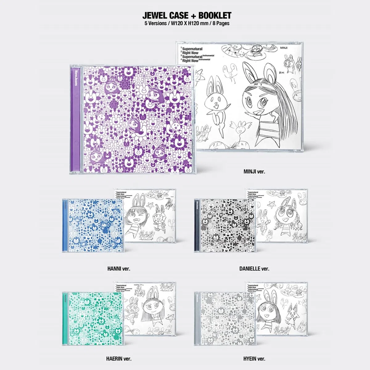 NewJeans - [Supernatural] (NJ X MURAKAMI Cross Bag ver. - Random Ver.) Cross Bag Photocards + 3 Extra Photocards