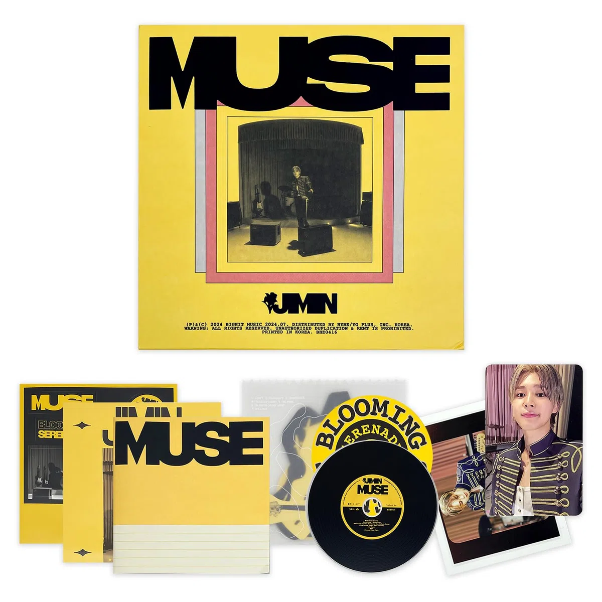 JIMIN OF BTS - [MUSE] (SERENADE Ver.) Photobook R + Muse Card Set + Coaster + 2 Extra Photocards