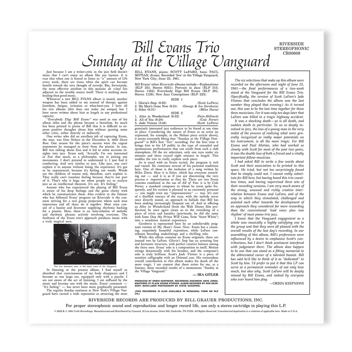 Sunday At The Village Vanguard (Original Jazz Classics Series)