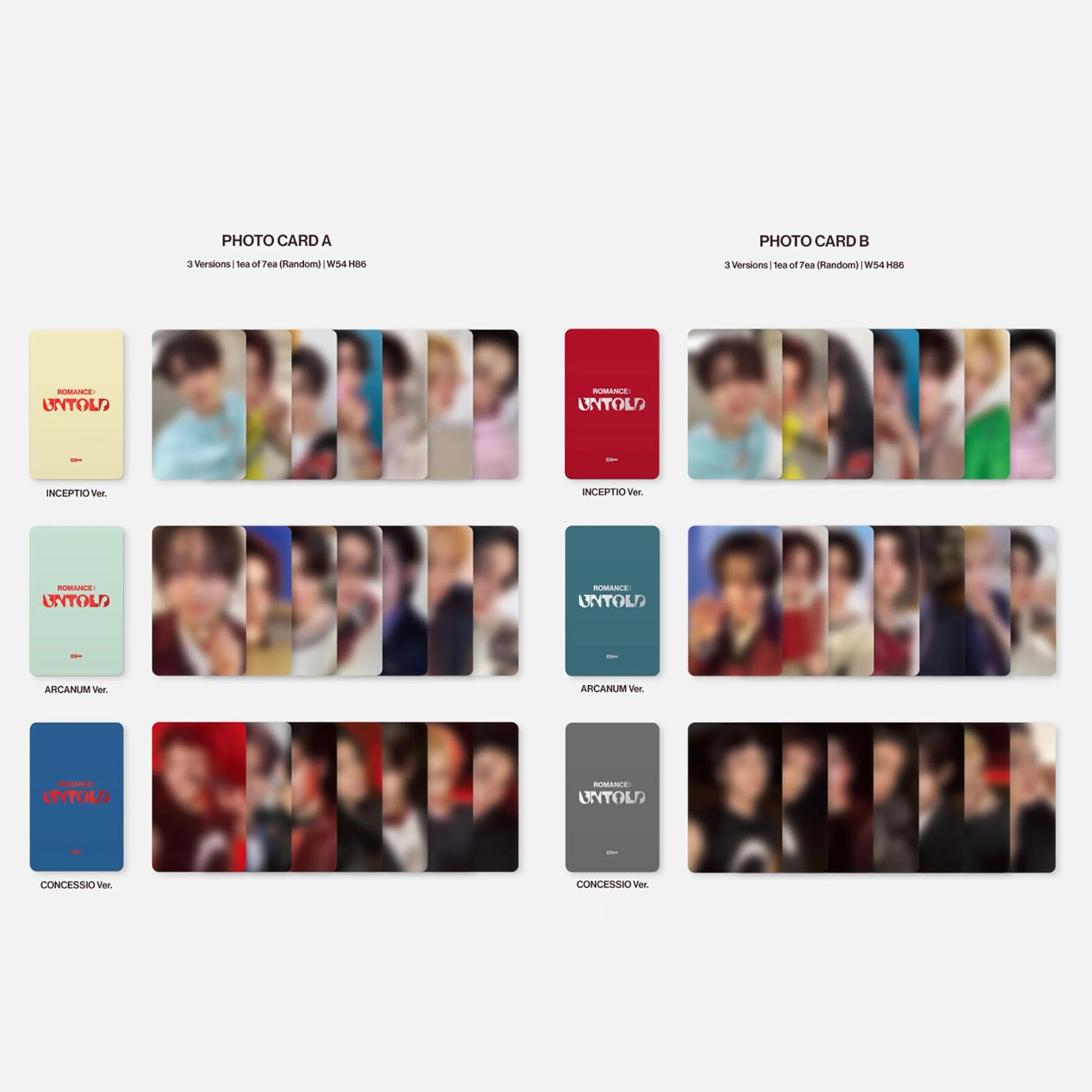 ENHYPEN - 2nd full album [ROMANCE : UNTOLD] (INCEPTIO Ver.) Photo Paper RIngs R + 2 Pin Badges + 4 Extra Photocards