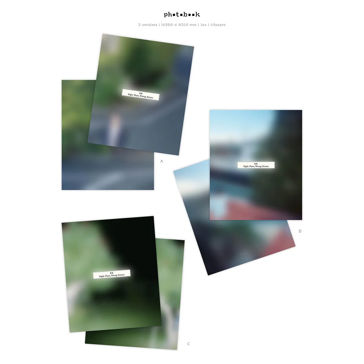 RM of BTS - 2nd Solo Album [Right Place, Wrong Person] (C Ver.) File Holder + Posterbook + Photobook Lyrics + Postcard + Photocard + 2 Extra Photocards