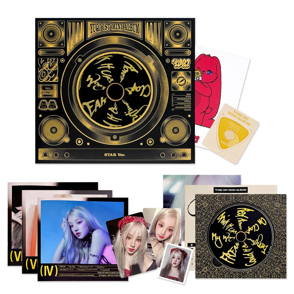 YUQI - 1st Mini Album [YUQ1] (Star Ver.) let + Lyric Mini Poster Package R + Photo Card + Standing Doll Mark + ID Photo + 2 Extra Photocards