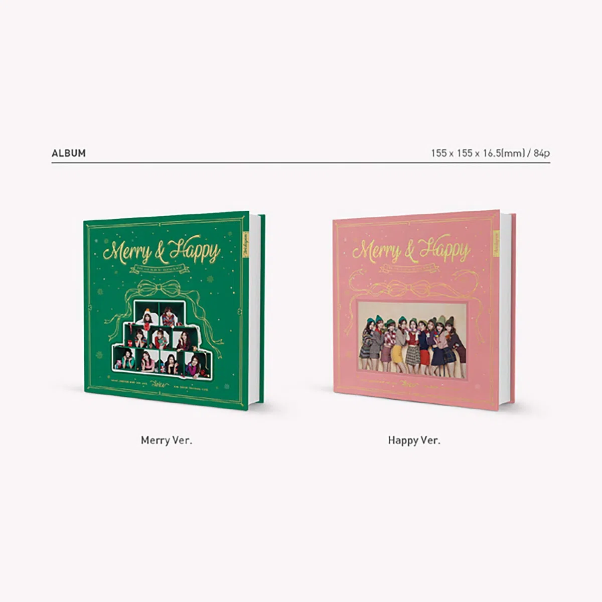 TWICE 1st Repackage Album - Merry & Happy [ HAPPY Ver. ] CD + Photo book + Photo card + Post card + Sticker / K-pop Sealed