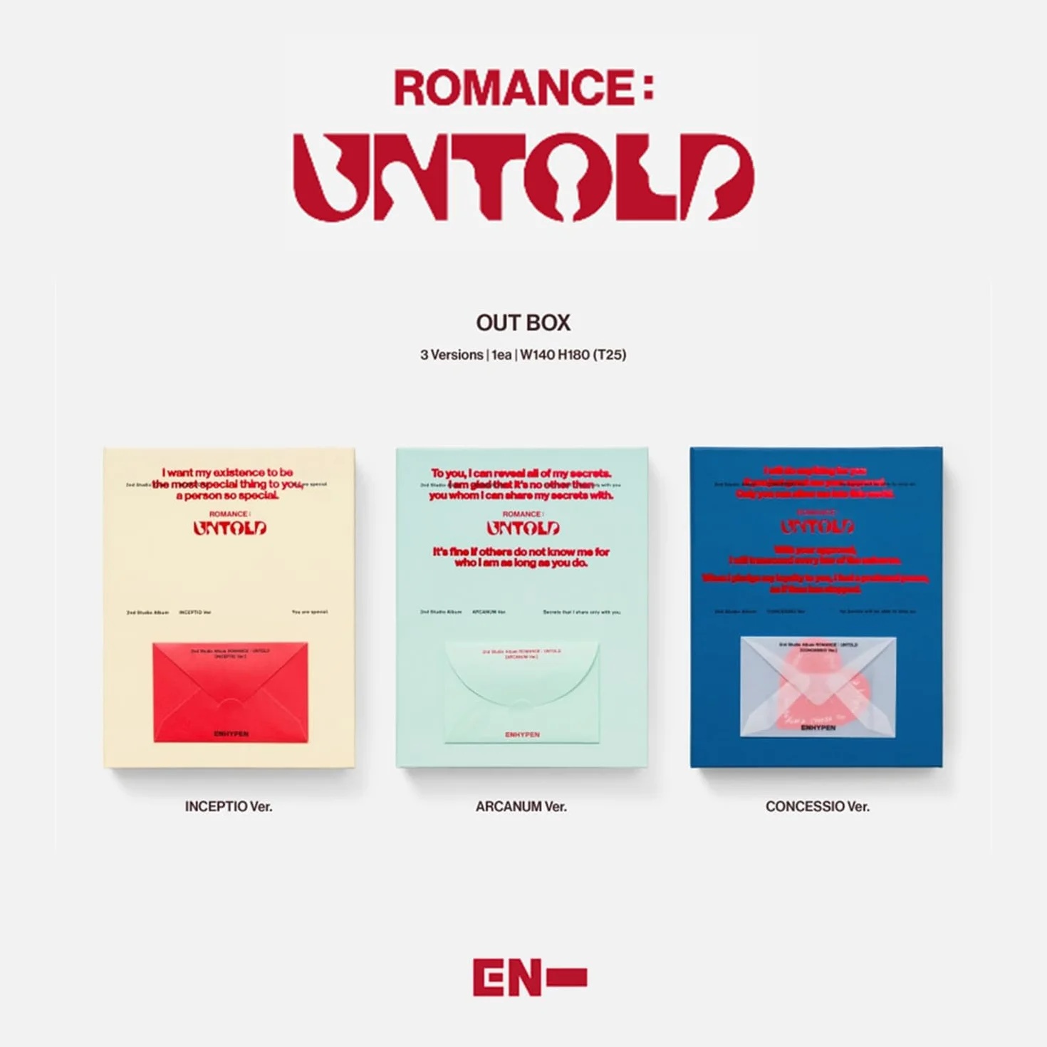 ENHYPEN - 2nd full album [ROMANCE : UNTOLD] (INCEPTIO Ver.) Photo Paper RIngs R + 2 Pin Badges + 4 Extra Photocards