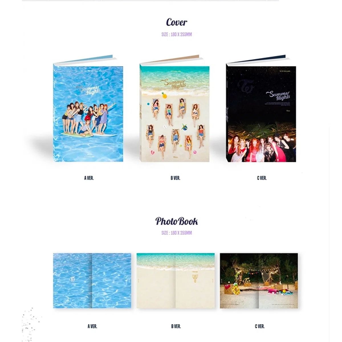 TWICE 2nd Special Album - SUMMER NIGHTS [ C Ver. ] Photobook + Lyrics Poster + Polaroid PostCard + DIY Paper PostCard + PhotoCard + FREE GIFT / K-pop Sealed