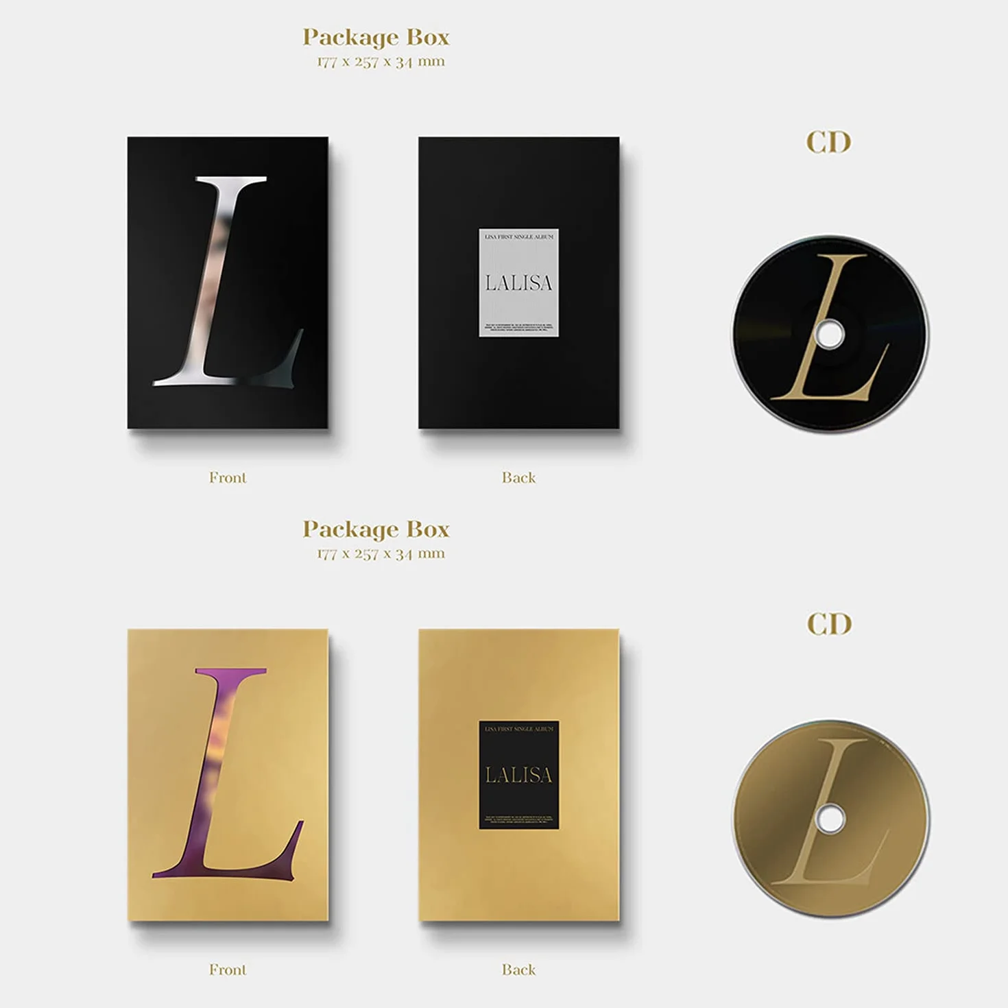 BLACKPINK LISA FIRST SINGLE ALBUM - LALISA [ GOLD VER. ] PHOTOBOOK + LYRICS PAPER + CD + PHOTOCARD + POLAROID + DOUBLE-SIDED POSTER