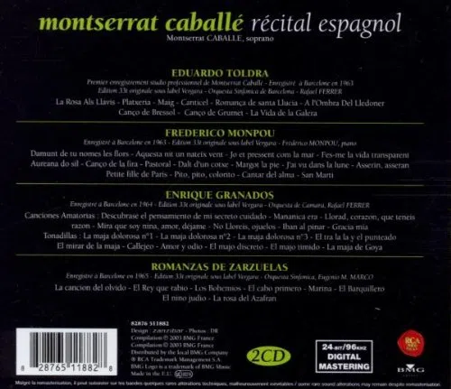 Montserrat Caballé - Récital Espagnol / Toldra, Monpou, Granados ... - Edition isée 24 Bits