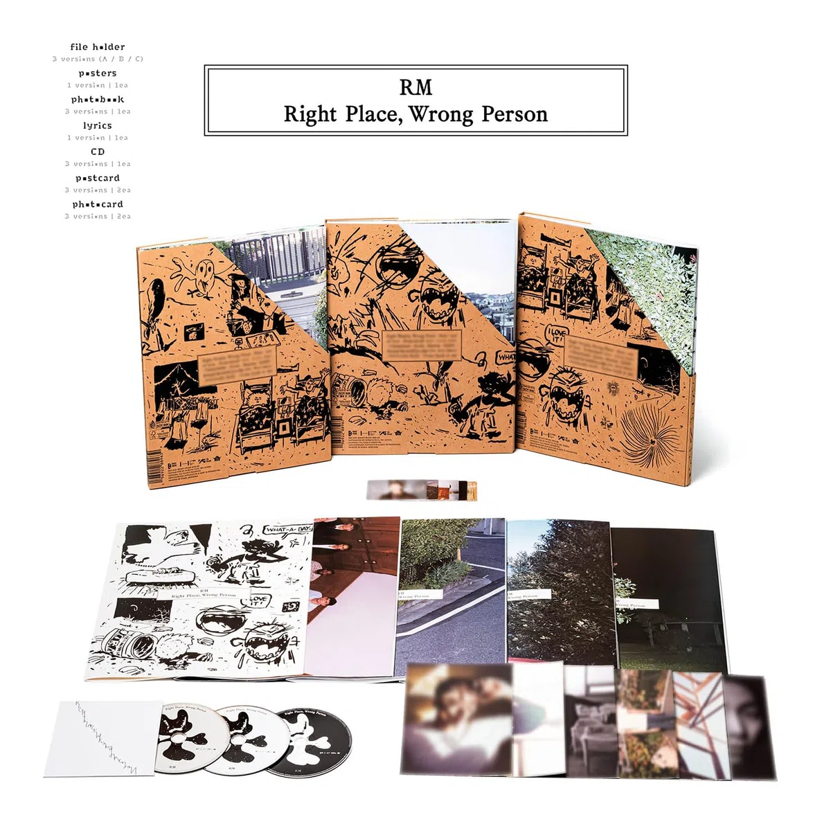 RM of BTS - 2nd Solo Album [Right Place, Wrong Person] (C Ver.) File Holder + Posterbook + Photobook Lyrics + Postcard + Photocard + 2 Extra Photocards