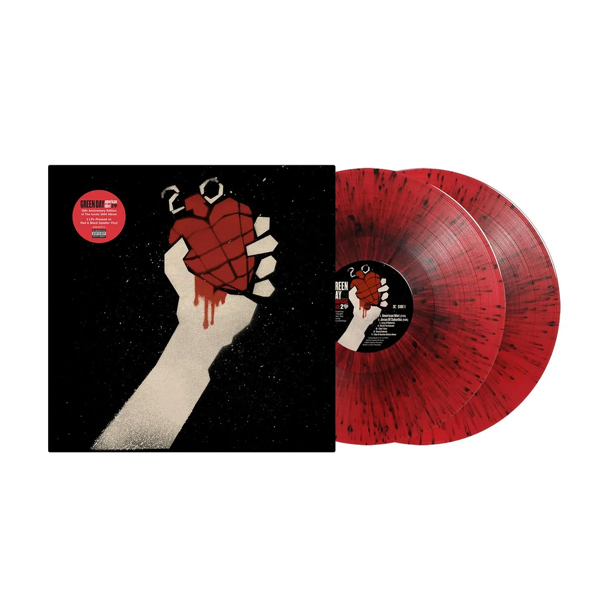 American Idiot (20th anniversary Deluxe edition) (2 LP) Color Rojo con Salpicaduras