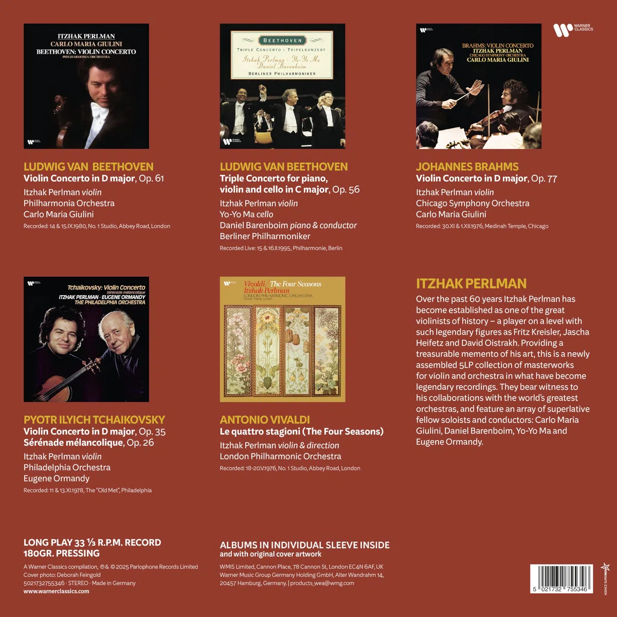 Itzhak Perlman - 5 Legendary Recordings (5 Lp
