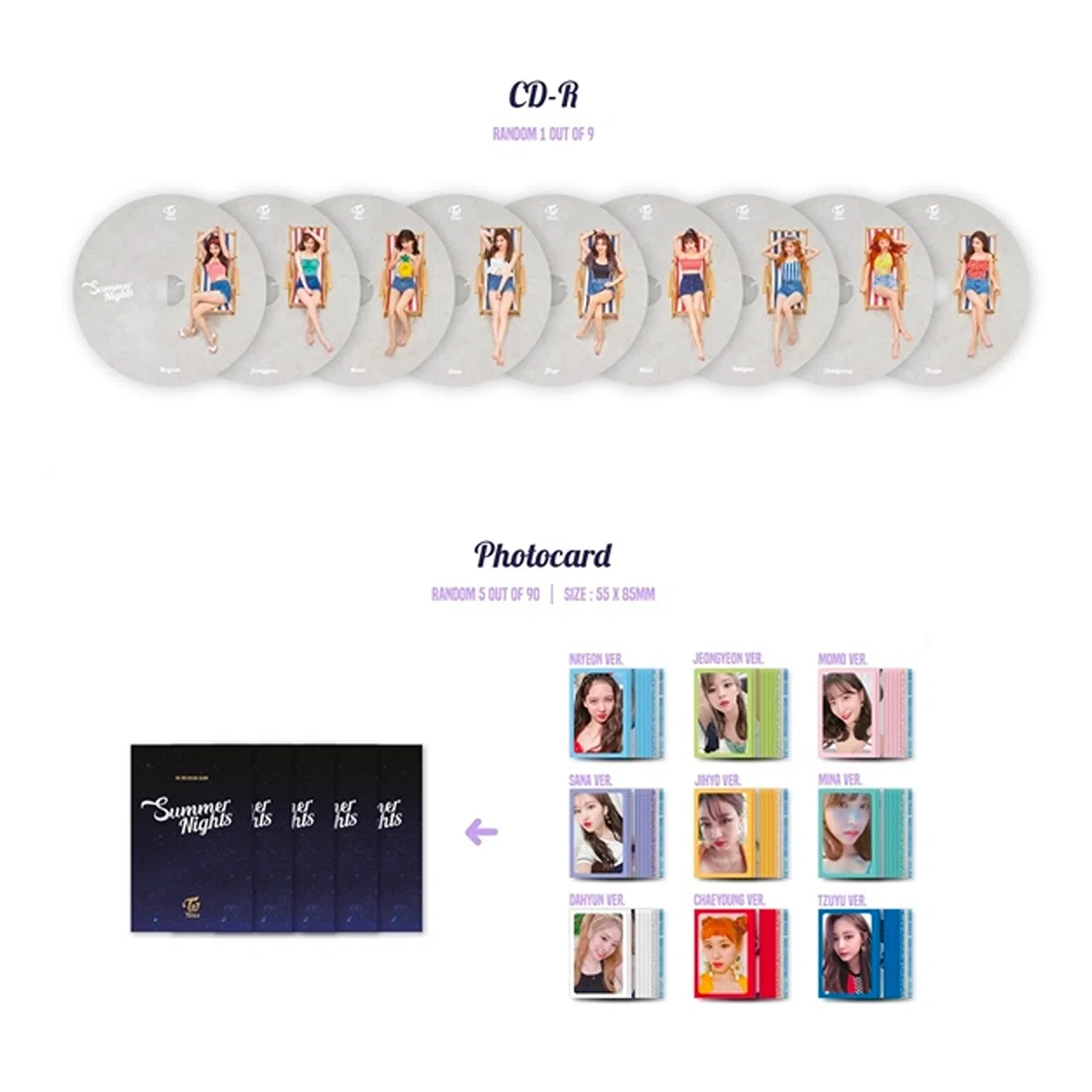 TWICE 2nd Special Album - SUMMER NIGHTS [ C Ver. ] Photobook + Lyrics Poster + Polaroid PostCard + DIY Paper PostCard + PhotoCard + FREE GIFT / K-pop Sealed